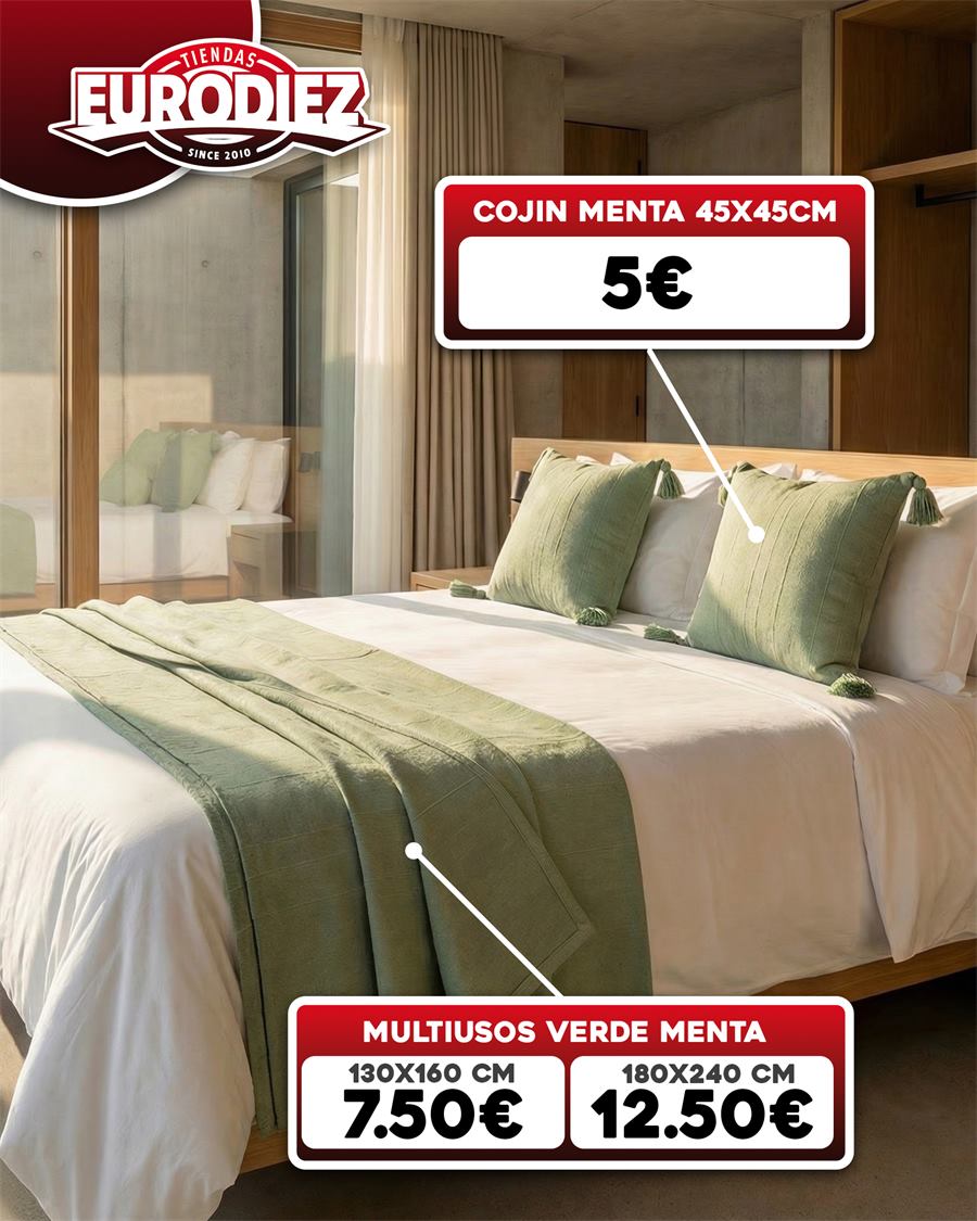 Cojín y multiusos verde menta